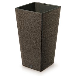 Vaso per Fiori Piante Furu Square ECO WOOD | Quadrato | Decorativo | in Plastica e 33% Legno | da Interno Esterno | Design Moderno