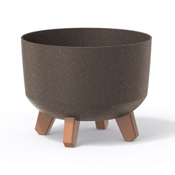 Vaso per Fiori Piante Gracia Regular ECO WOOD | Rotondo | Decorativo | in Plastica e 33% Legno | da Interno Esterno | Design Moderno