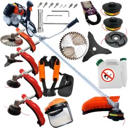 Decespugliatore Tagliaerba a Scoppio DEMON RQ580 | Motore 2 Tempi | 51,7 cc | 5,2 CV | Velocità Rotazione Max 9500 giri/min | Lunghezza Asta 150 cm