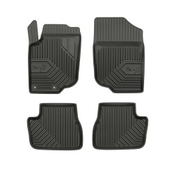 Tappetini per auto no. 77 compatibili con Peugeot 207 2006-2012 su misura in gomma | Set di tappetini premium | Materiale TPE durevole | Bordi più alti