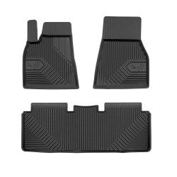 Tappetini per auto no. 77 compatibili con Tesla Model S dal 2012 in poi su misura in gomma | Note: liftback, pre-facelift | Set di tappetini premium | Materiale TPE durevole | Bordi più alti