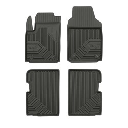 Tappetini per auto no. 77 compatibili con Fiat 500 dal 2007 in poi su misura in gomma | Note: non compatibile con versione Hybrid | Tipo Auto: Hatchback | Set di tappetini premium | Materiale TPE durevole | Bordi più alti
