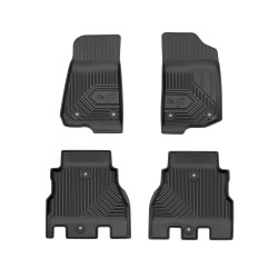Tappetini per auto no. 77 compatibili con Jeep Wrangler IV dal 2017 in poi su misura in gomma | Note: Rubicon, non compatibile con versione Hybrid | Tipo Auto: SUV | Set di tappetini premium | Materiale TPE durevole | Bordi più alti