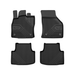 Tappetini per auto no. 77 compatibili con SEAT Leon IV dal 2020 in poi su misura in gomma | Note: non compatibile con versione Hybrid | Set di tappetini premium | Materiale TPE durevole | Bordi più alti