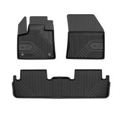 Tappetini per auto no. 77 compatibili con DS 7 Crossback dal 2017 in poi su misura in gomma | Tipo Auto: SUV | Set di tappetini premium | Materiale TPE durevole | Bordi più alti
