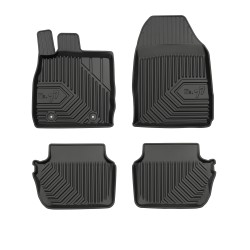 Tappetini per auto no. 77 compatibili con Ford Fiesta VI 2008-2017 su misura in gomma | Note: distanza tra i bottoni sul lato del guidatore 25,5 cm | Set di tappetini premium | Materiale TPE durevole | Bordi più alti