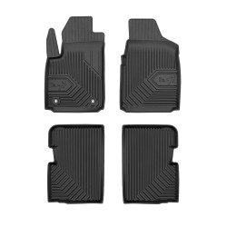 Tappetini per auto no. 77 compatibili con Ford Ka II 2008-2016 su misura in gomma | Note: distanza tra i bottoni sul lato del guidatore 28,5 cm | Tipo Auto: Hatchback | Set di tappetini premium | Materiale TPE durevole | Bordi più alti