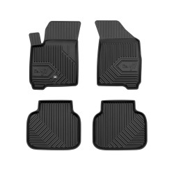 Tappetini per auto no. 77 compatibili con Dodge Journey I 2008-2020 su misura in gomma | Note: 1° e 2° fila, sistema di fissaggio non compatibile con versione Black Code, un bottone sul lato del guidatore | Tipo Auto: Crossover | Set di tappetini premiu