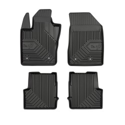 Tappetini per auto no. 77 compatibili con Fiat 500X dal 2014 in poi su misura in gomma | Tipo Auto: Crossover | Set di tappetini premium | Materiale TPE durevole | Bordi più alti