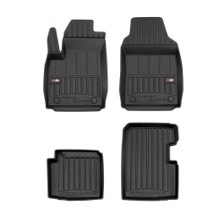 Tappetini per auto Proline 3D compatibili con Fiat 500 dal 2007 in poi su misura in gomma | Note: Hybrid | Tipo Auto: Hatchback | Set di tappetini premium | Materiale TPE durevole | Bordi più alti