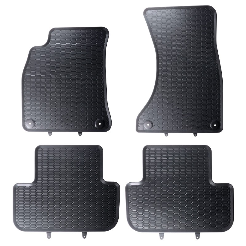 Tappetini In Gomma Per Mercedes Classe A W169 2004-2012 – Set Di 4 Pezzi Neri Con Bottoni Automatici – Impermeabili E Lavabili