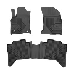 Tappetini per auto no. 77 compatibili con Toyota Hilux VIII dal 2015 in poi su misura in gomma | Tipo Auto: Pickup | Set di tappetini premium | Materiale TPE durevole | Bordi più alti