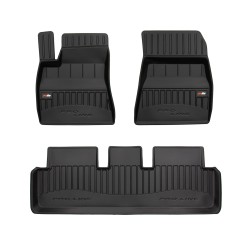 Tappetini per auto Proline 3D compatibili con Tesla Model 3 dal 2017 in poi su misura in gomma | Note: non compatibile con modelli con pompa di calore | Tipo Auto: Berlina | Set di tappetini premium | Materiale TPE durevole | Bordi più alti