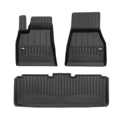 Tappetini per auto Proline 3D compatibili con Tesla Model S dal 2012 in poi su misura in gomma | Note: liftback, pre-facelift | Set di tappetini premium | Materiale TPE durevole | Bordi più alti