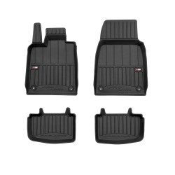Tappetini per auto Proline 3D compatibili con Porsche Taycan dal 2019 in poi su misura in gomma | Set di tappetini premium | Materiale TPE durevole | Bordi più alti