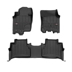 Tappetini per auto Proline 3D compatibili con Nissan Navara IV 2014-2022 su misura in gomma | Tipo Auto: Pickup | Set di tappetini premium | Materiale TPE durevole | Bordi più alti