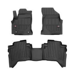 Tappetini per auto Proline 3D compatibili con Toyota Hilux VIII dal 2015 in poi su misura in gomma | Tipo Auto: Pickup | Set di tappetini premium | Materiale TPE durevole | Bordi più alti