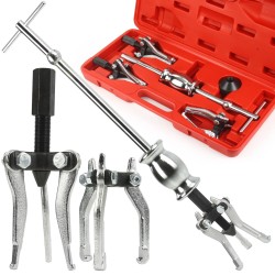 Set per Estrazione Rimozione di Cuscinetti Interni ed Esterni | 5 Pezzi | Martello Inerziale 43 cm |  Estrattori a 3 Braccia 15-80 mm | Dado ad Espansione