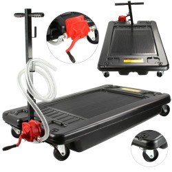 Raccoglitore olio 70L con ruote e pompa manuale tubo 35-235 cm attacco 1"