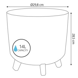 Vaso per Fiori Piante Gracia Regular | Rotondo | Decorativo | in Plastica | Ø29,8x28,5cm |da Interno Esterno | Design Moderno