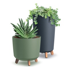 Vaso per Fiori Piante Gracia Regular | Rotondo | Decorativo | in Plastica | Ø29,8x28,5cm |da Interno Esterno | Design Moderno