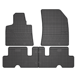 Tappetini per auto ElToro compatibili con Citroën C4 Grand Picasso II 2013-2019 su misura in gomma | Note: 1° e 2° fila | Materiale resistente | Bordi alti protettivi