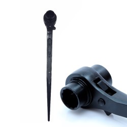 Chiave a cricchetto ponteggi 19/22 mm 24 denti 310 mm reversibile in acciaio CrV