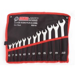 Set chiavi combinate 12 pz 6-22 mm in acciaio CrV con custodia arrotolabile