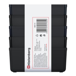 Set di 5 Contenitori Unite Box | 11x5,5x4,5 cm | Colore Nero | in Plastica