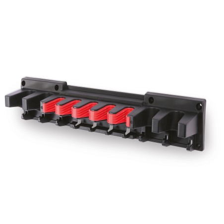 Supporti Ganci per Attrezzi da Garage Officina | 12,8x59,7x11,8 cm | Portata 15 Kg | Nero | in Plastica