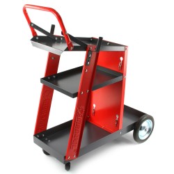 Carrello per Saldatrice MMA MIG TIG | Dimensioni Totali 70x39x88 cm | Carico Max 60 Kg | 2 Ripiani per Accessori | Ripiano per Bombola | 2 Ganci per Torcia | con Ruote