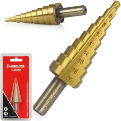 Punta HSS a Scalino | per Trapano | Graduata | Intervallo Diametro 4-20 mm | Attacco 10 mm | Gradazione Ogni 2 mm