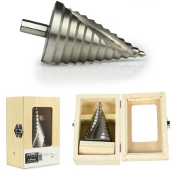 Punta HSS a scalino 6-60mm attacco 12mm gradazione 5mm a spirale con scatola