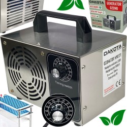 Generatore di Ozono Ozonatore per Aria e Acqua | da 24.000 mg/h | con Timer da 60 Minuti | Disinfestazione Funghi Batteri | Purizicazione dell'Aria