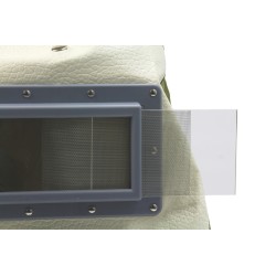 Maschera per Sabbiatura con Casco | Visore 123x72 mm | Spessore Visore 3 mm | Casco Regolabile