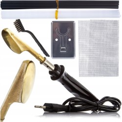 Saldatrice per Plastica | 40 Bacchette di Apporto PP Nere e Bianche da 20 mm | Spazzola in Acciaio | Rete da Saldatura