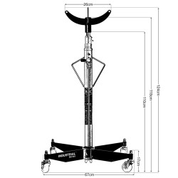 Sollevatore Idraulico da 600 kg | Altezza Minima 124 cm | Altezza Massima 200 cm | per Cambio Scatola di Trasmissione Motore