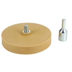Disco in Gomma per Rimozione di Colla dai Cerchi | Liscio | Diametro 87 mm | Spessore 15 mm | Filettatura 8 mm