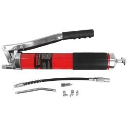 Ingrassatore Manuale con Ingranaggio | da 600 ml | Tubo Flessibile | Tubo Rigido | 4 Punte Universali