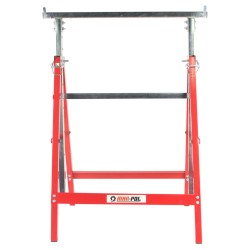 Set di Cavalletti | 2 Pezzi | Portata 150 Kg | 58x58x80 cm | Altezza Regolabile su 7 Livelli 80-130 cm | Pieghevole | in Acciaio