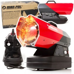 Riscaldatore d'Aria Stufa | a Gasolio |  Potenza 30kW | Portata d’aria: 550 m³/h | Capacità serbatoio 12 L | Portatile