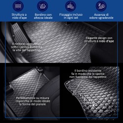 Tappetini compatibili con Audi Q3 I 2011-2018, su misura in Gomma TPE