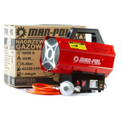 Riscaldatore a Gas 30 kW con Tubo e Riduttore  Calore Potente e Immediato