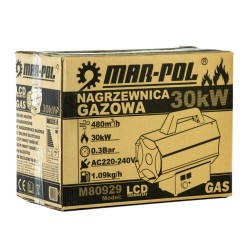 Riscaldatore a Gas 30 kW con Tubo, Riduttore e Termostato  Calore Immediato