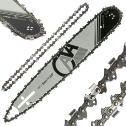 Set barra guida con 2 catene per motosega 15" 0,325" 66 maglie 1,5 mm