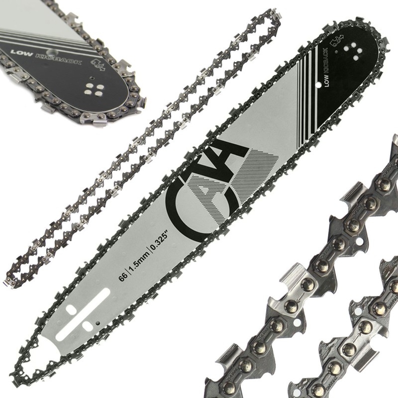 Set barra guida con 2 catene per motosega 15" 0,325" 66 maglie 1,5 mm
