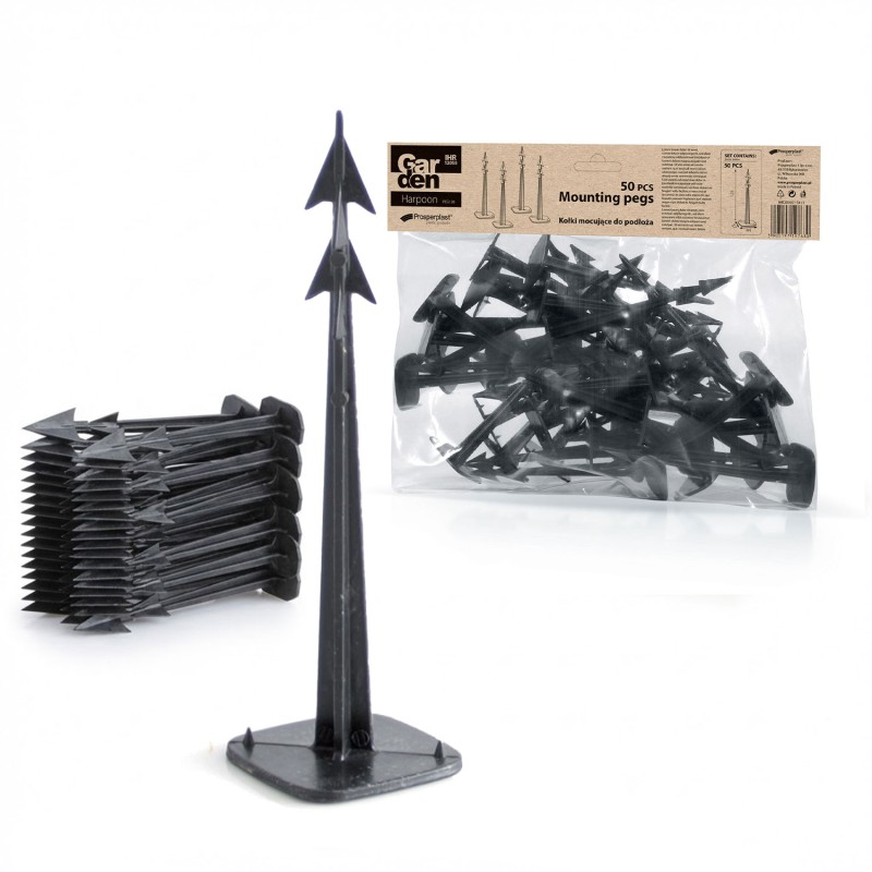 Set Picchetti Chiodi per Agrotessuto Telone |  50 Pezzi | Lunghezza: 12,5 cm | Testa: 4,4×3,7 cm | per Giardino Orto