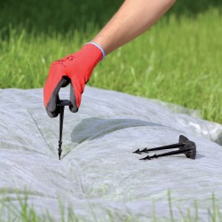 Set Picchetti Chiodi per Agrotessuto Telone |  50 Pezzi | Lunghezza: 12,5 cm | Testa: 4,4×3,7 cm | per Giardino Orto