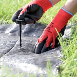 Set Picchetti Chiodi per Agrotessuto Telone |  50 Pezzi | Lunghezza: 12,5 cm | Testa: 4,4×3,7 cm | per Giardino Orto