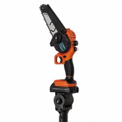 Motosega a Batteria 21V 6" con asta telescopica regolabile 140-225 cm